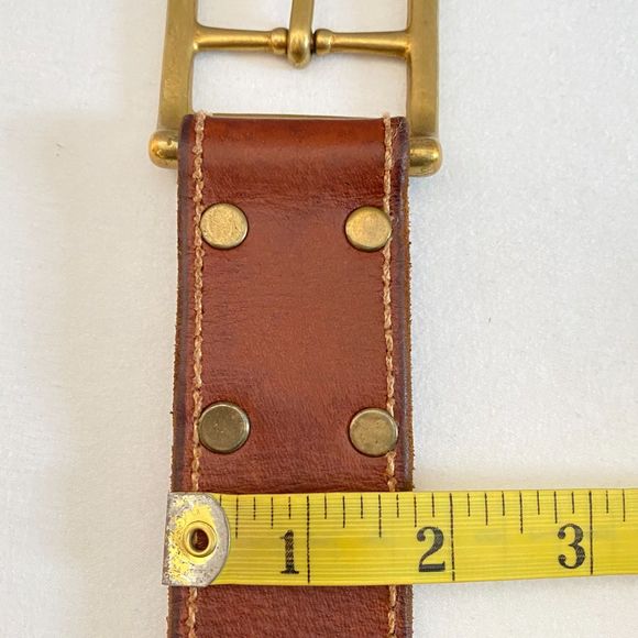 Lucky Brand Belt Mens 32 Medium Rugged Chestnut Brown Leather Contrast Stitch - Picture 15 of 15
